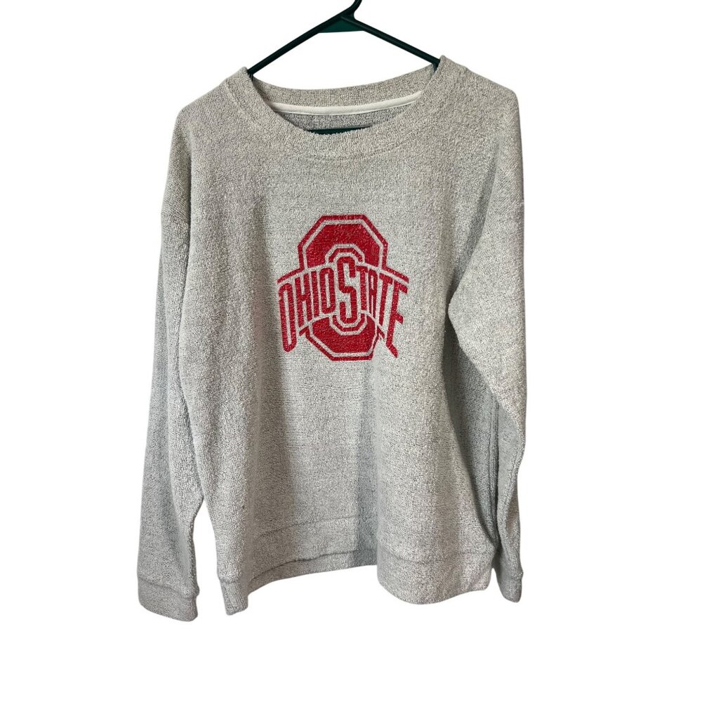 Ohio State Varsity Sweatshirt Gray & Red Large